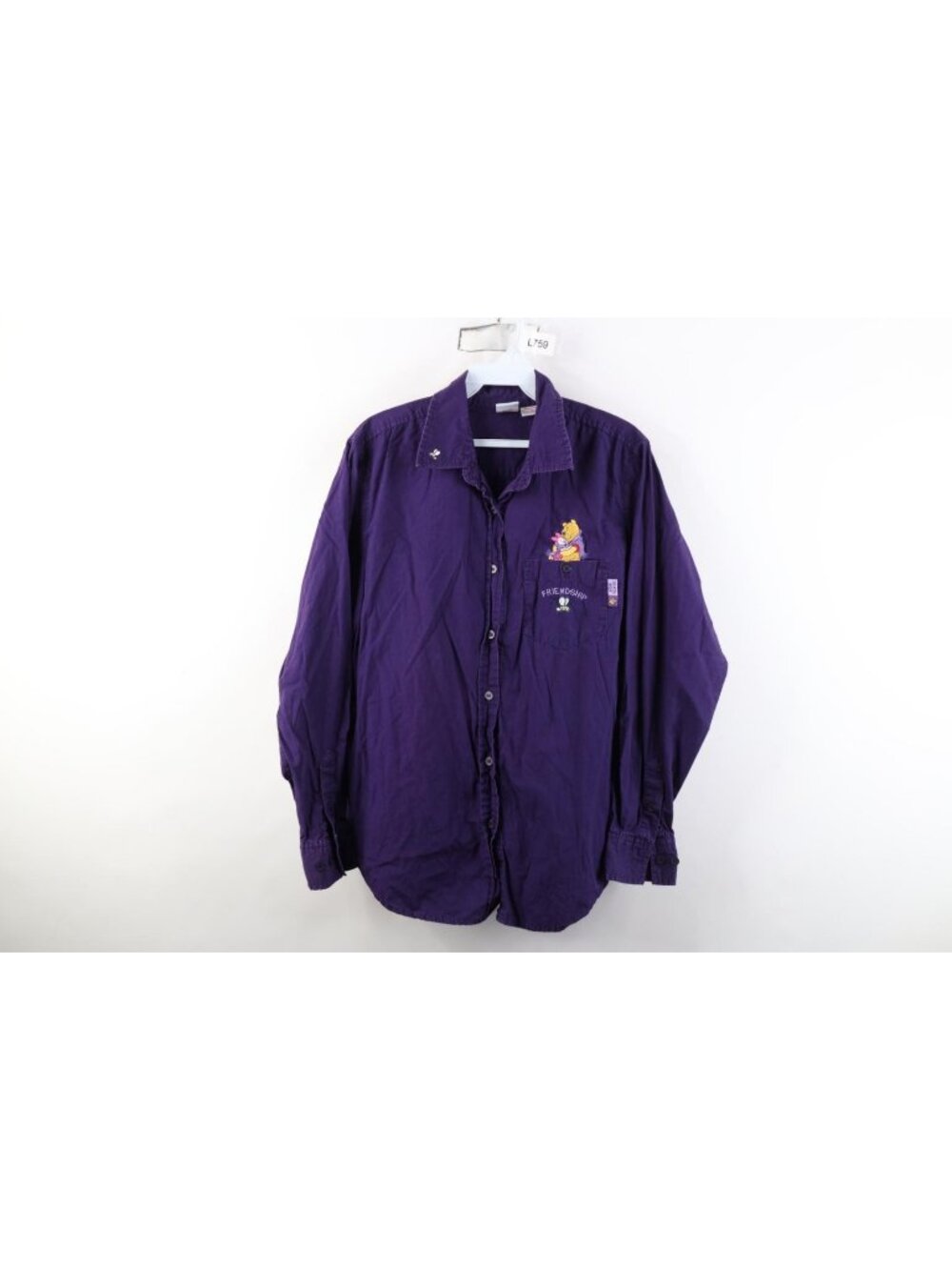 Vintage 90s Disney Winnie the Pooh Womens Large Faded Friendship Button Shirt